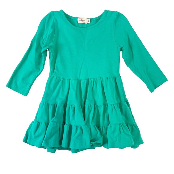 Darling Dot Other - Darling Dot Tunic Dress‎ Girls Size 2T Green Ruffle Tiered Long Sleeve